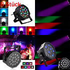 190612697771 Leds Unbranded 8x 18 Led Rgb Par Can Stage Light Flat Dmx Dj Disco Bar Uplighter Lighting Party