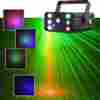 4103754170992 New Dj Bar Party Show Lights 2 Lens 6 Leds Rg Laser Projector Led Stage Lighting