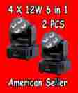 Rw-1003 4x12w Road Warrior 2pcs Led Moving Head 6 In 1 With Remote Control Dmx Dj Stage Light 788679259768