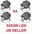 Dmx512 54x3watt Stage Dj Led Power Par64 High 8ch 4pc Show Lighting Lot Party