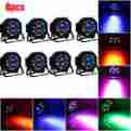 8882442954170 Unbranded 8x 18 Leds Rgb Par Stage Light Flat Dmx Dj Disco Bar Uplighter Lighting Party Us