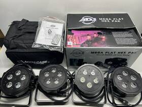 Adj 818651021042 4x Mega Flat Hex Pars 6-in-1 Leds Smooth Rgnwa Uv Color Mixing