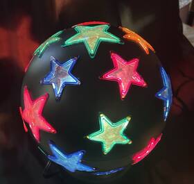 Lp-d1104 Alsy Rotating 8 Inch Disco Multicolor Light Ball Vintage Style Party Lamp Tested Works