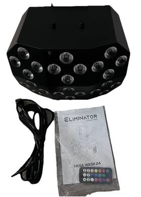 American Dj 613826596253 Eliminator Lighting Adj Mega Wash 24 Hex Led Rgbwa Uv Light
