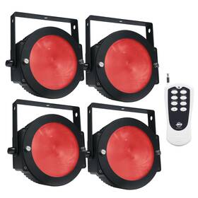 American Dj 613826712554 Adj Dotz Par Pak 4x 36w Cob Rgb Led Can Wash Lights With Rf Remote