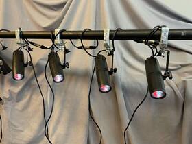 American Dj 613826714206 4 Adj Pinspot Led Quad Dmx Rgbw Lights With 1 Remote
