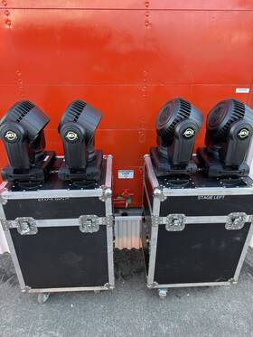 276w American Dj 818651025996 4 Adj Vizi Wash Z19 Rgbw Led Dmx Moving Head And 2 Dual Roadcases