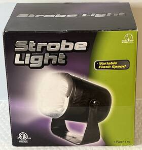 Mc192750 Amscan White Strobe Light Variable Flash Speed With Box Strobing Halloween
