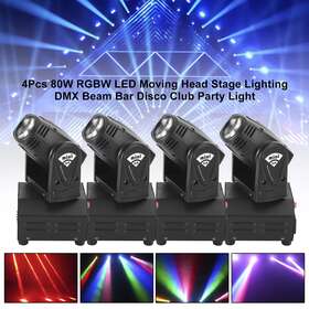 Bruce&shark L001-a020-us-4pcs 4pcs 80w Rgbw Led Moving Head Stage Lighting Dmx Beam Bar Disco Club Party Light