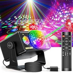 Caivimvn 788492658533 Party Lights Dj Disco Rgb 3 Lens Strobe Light Sound Activated Sta