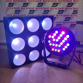 03030688 Chauvet Set Of 2- Dj Lights 1 Core 3x3 Slim Par Pro Rgba With Pwrcords - Used