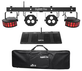 Chauvet 613817049928 Dj Gigbar Flex Lighting System With 2 Derby Par Can Lights Footswitch