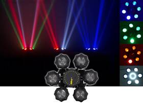 Chauvet 613826617446 Dj Helicopter Q6 Dmx Rotating Dance Floor Effect Light With Strobes Lasers