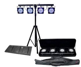 Chauvet 635833993290 4 Bar Led Stage Light System With Case Foot Switch And Tripod