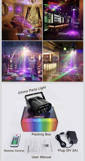 Sl96rgrb Chims Mini Dj Laser Light Shoe Rgb Led Music Party Stage Lamp Three 3 Remotes