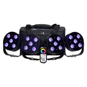 Cku-6034 Colorkey Mobilepar Hex 5 Par Light Fixtures 4-pack W Carrying Case