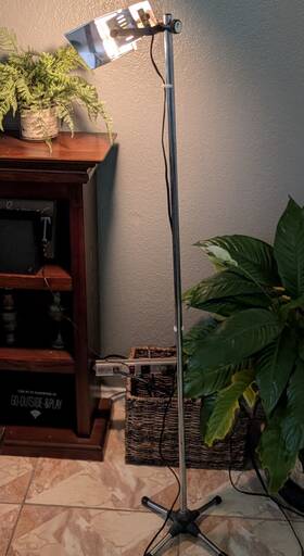 E-14625 Etc Mid Century Modern Koch And Lowy Floor Lamp Chrome Stainless Spotlight Adjusting