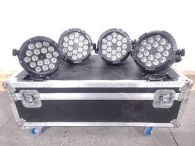 C1870-109 Hexpar 18-ip 4 18 Ip Outdoor Led Par Cans In Wheeled Road Case