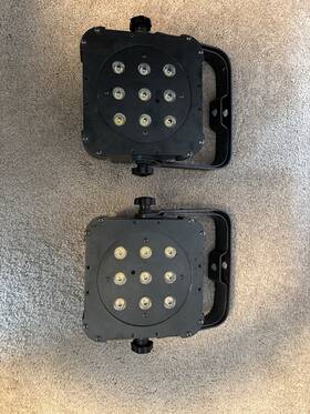 4002034 Intertek Pair Of Adjustable Flat Par Led Stage Lights