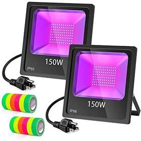 Kukuppo 783103408019 150w Led Uv Black Lights 2 Pack Light Flood Dj Stage Wash