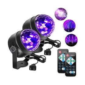 Lunsy Uv-2pack-0433 Black Light 6w Uv Disco Ball Led Party Lights Sound Activated Wit