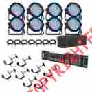 Meg224 Adj-package-417 Adj American Dj Mega Flat Pak 8 Led Color Rgb Stage Wash Lights W Obey 10 Clamps 819730010650