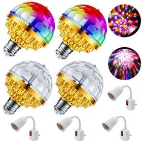 1124-4g Mikwoab 4 Pack Colorful Magic Rotating Ball Light Led Plug In Disco Rgb