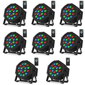Missyee 787894574045 18 Rgb Led Dj Stage Uplight -dmx Control Sound Activated With Remote