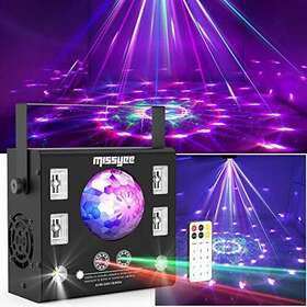 Missyee 792119669666 Disco Light Party Dj Lights 4 In 1 With Ball Led Pattern