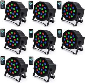 Missyee 792119669703 18 Rgb Led Dj Stage Uplight -dmx Control Sound Activated With Remote