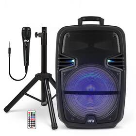 Pbx-616sm Qfx 606540040034 15 Inch Bluetooth Rechargeable Speaker With Led Lights Mic And Stand
