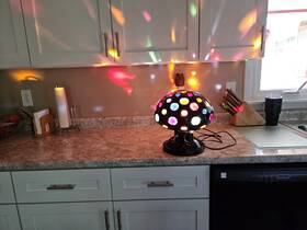 98312 Rabbit Tanaka Vtg Lighted Rotating Disco Multicolor Light Ball Party Lamp Decor Sound Response