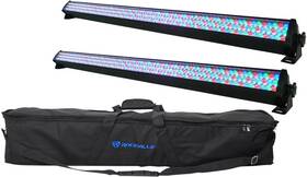 Rlb60 Rockville 252 2 Rockstrip Led Dmx Rgb Color Strip Dj Wash Up Light Bars Bag