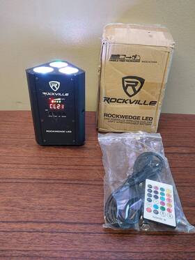 Rockville 613817002510 Rockwedge Led 54w Rgbwa Uv Rechargeable Battery Wireless Party Light