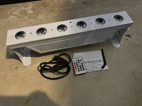 Rockville 613817032999 Best Strip 60 Rechargeable White Wash Light Bar Wireless Dmx Rgbwa Uv