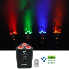 Rockville 613817088361 Rf Wedge Black Rgbwa Uv Battery Wireless Dmx Dj Par Up Light Remote