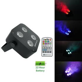 Rockville 613817122782 Mini Rf4 Black Rgbwa Uv Dj/party Led Par Wash Up Light 4 Ch. Rf Remote