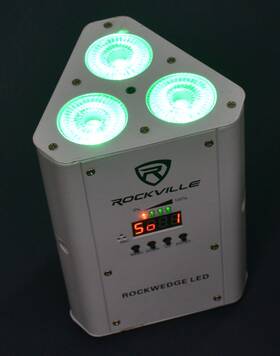 Rockville 613817193447 Rockwedge Led Rgbwa Uv Rechargeable Wireless Light