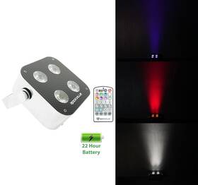 Rockville 613825729805 Mini Rf4 Compact Rgbwa Uv Dj/party Led Par Wash Up Light 4ch Rf Remote