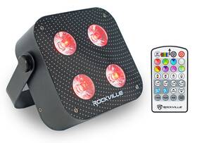 Rockville 613826618528 Mini Rf4 V2 Black Pro Dj Par Wash Up Light Rf Remote App Wireless Dmx