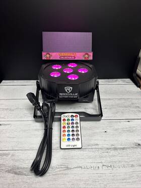 Rockville 819216029152 Battery Par 6rf Black Rgbwa Uv Wireless Dmx Led Wash Light Rf Remote