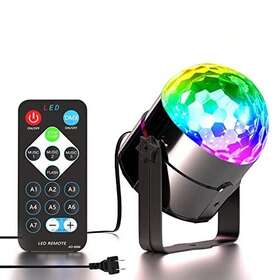 Spooboola 824382540257 Disco Light Party Lights 7 Led Colors Effect Projector With Remote Control
