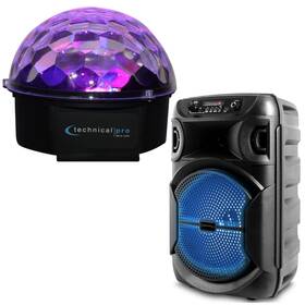 Technical Pro 639939867684 8 Inch Portable 1000 Watts Bluetooth Speaker With Woofer And Tweeter Festival