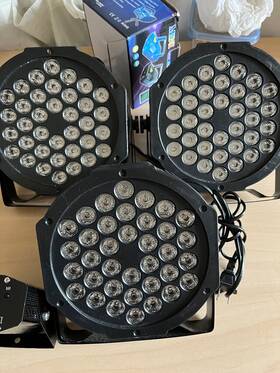 Zq-b262 U King Zq01417 Set Of 3 Uking Zq-b262- Black Rgb Lighting Led Par Light Plus Laser