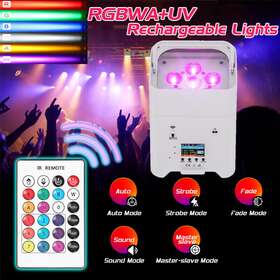 Zq01529 U King 120w Rgbwa Uv Wireless Dmx Wash Par Light Rechargeable Stage Party Dj Lighting