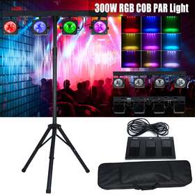 Zq01457 Uking 300w Par Can Lights Dj Gigbar Flex Effect Lighting With Footpedal Tripod Stand