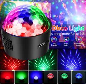 Zq04006 Uking Mini Led Magic Ball Light Stage Usb Rechargeable Rgb Dj Lights Party Show