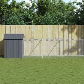 3189062 Vidaxl Dog House With Roof Anthracite 46.1 Inch X400.4 X48.4 Galvanized Steel