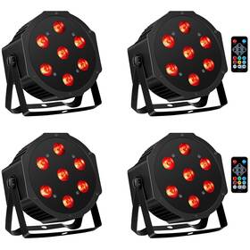 Yeesite 704619708264 7led Par Can Lights For Stage - 70w Rgbw Light Sound Activated Dmx