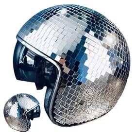 Ys001 Yizuptc Disco Ball Helmet Party Decoration Glitter Glass Cap With Retractable Visor C